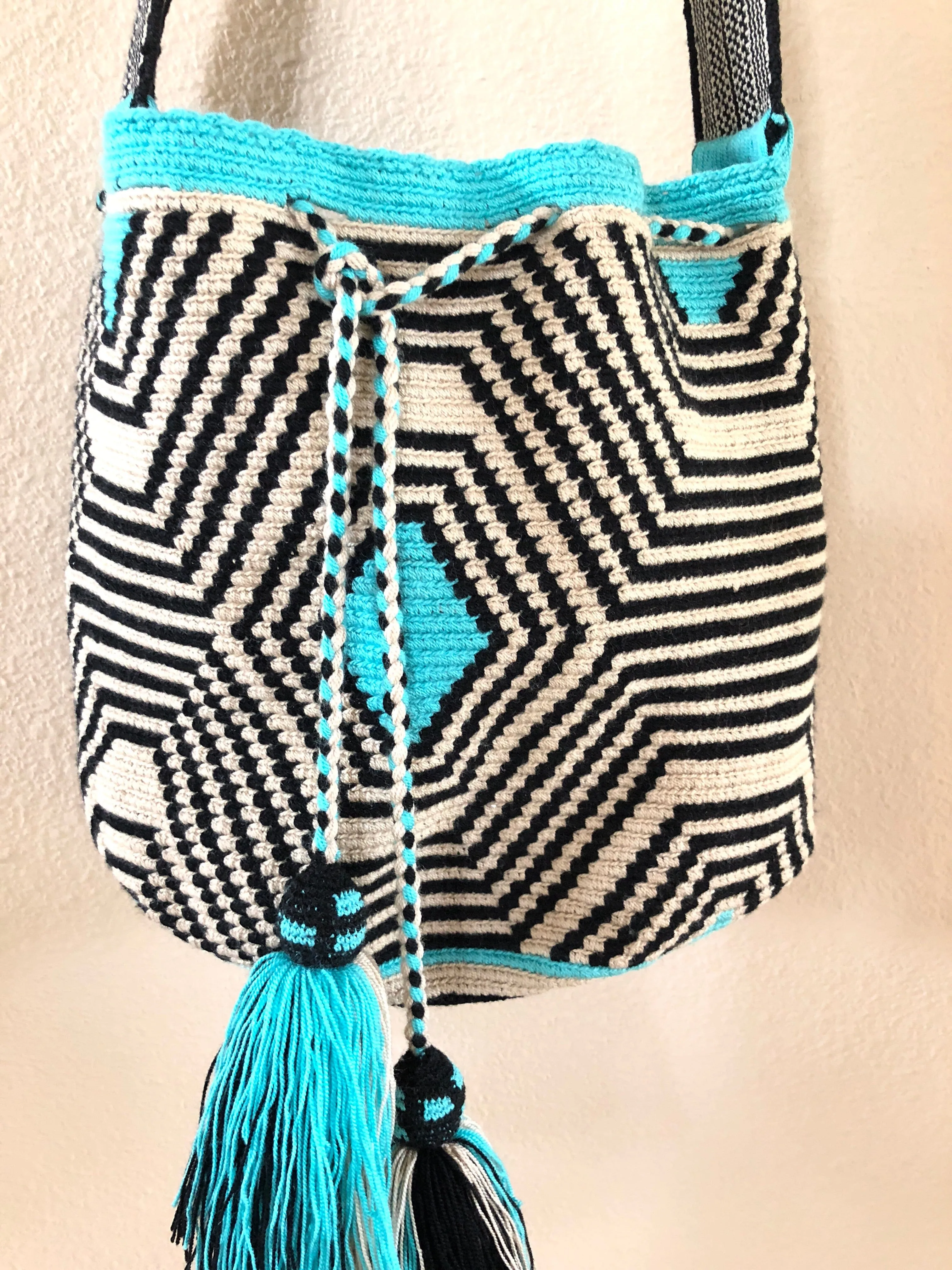 Perissa Beach Fashion Crochet Bags -  Black & off-white Bags