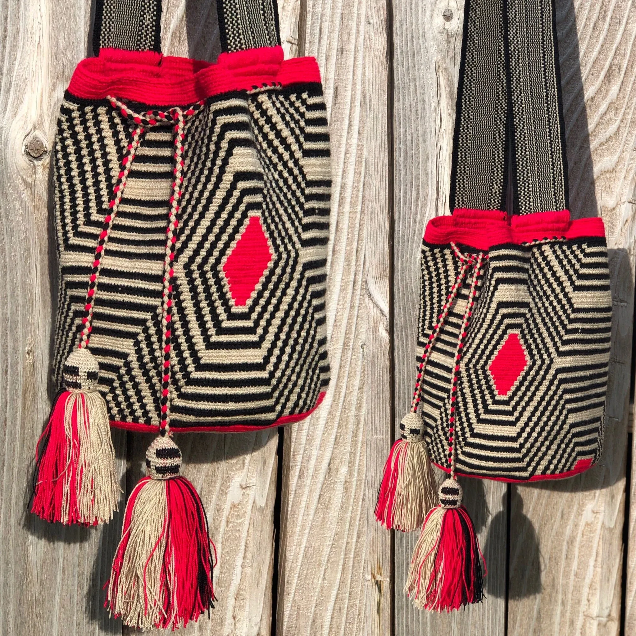 Perissa Beach Fashion Crochet Bags -  Black & off-white Bags