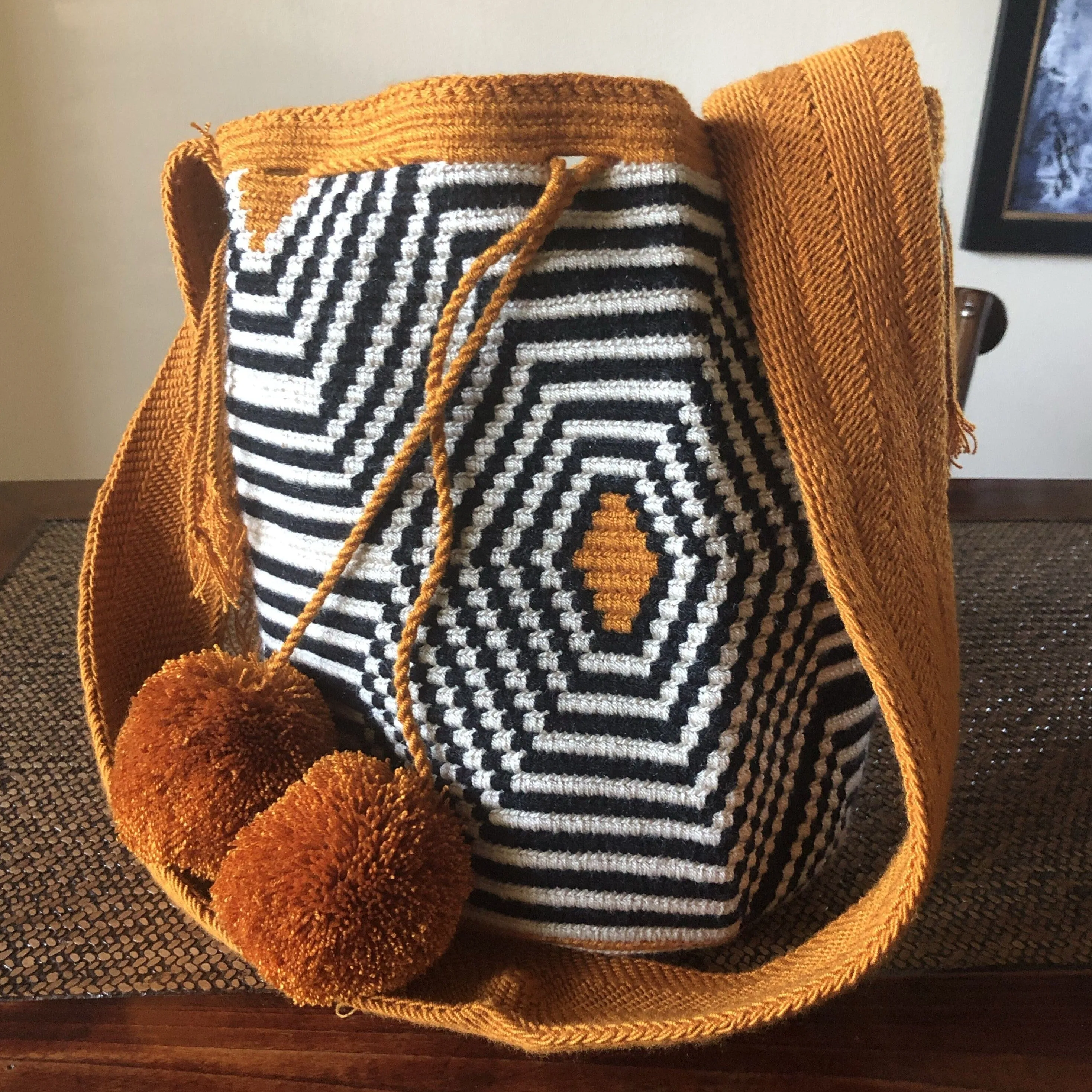 Perissa Beach Fashion Crochet Bags -  Black & off-white Bags