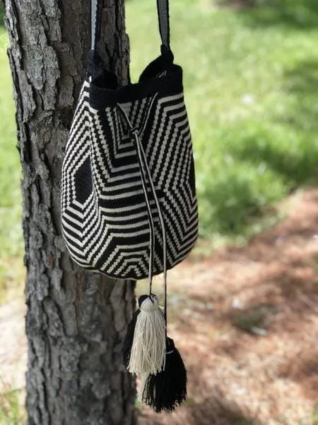 Perissa Beach Fashion Crochet Bags -  Black & off-white Bags