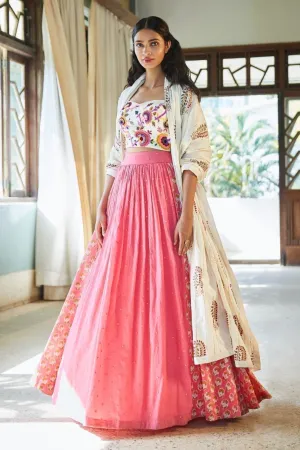 Pink & White Lehenga
