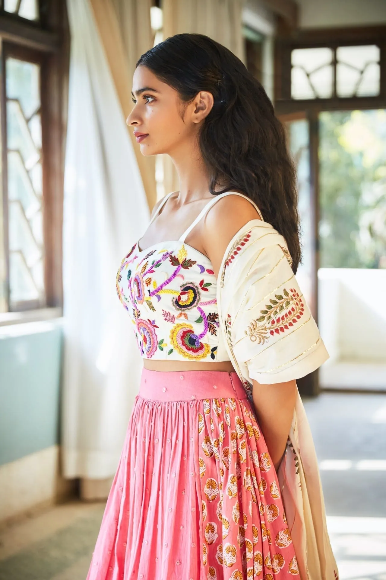 Pink & White Lehenga