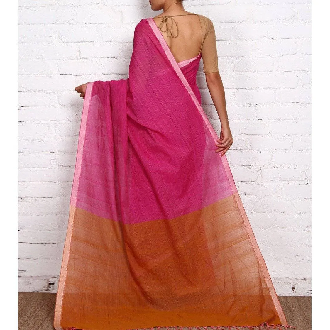 Pink Mangalgiri Cotton Saree