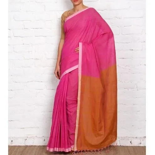Pink Mangalgiri Cotton Saree