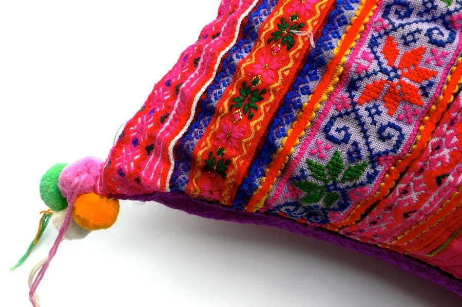 Pink/Green Vintage patchwork cushion