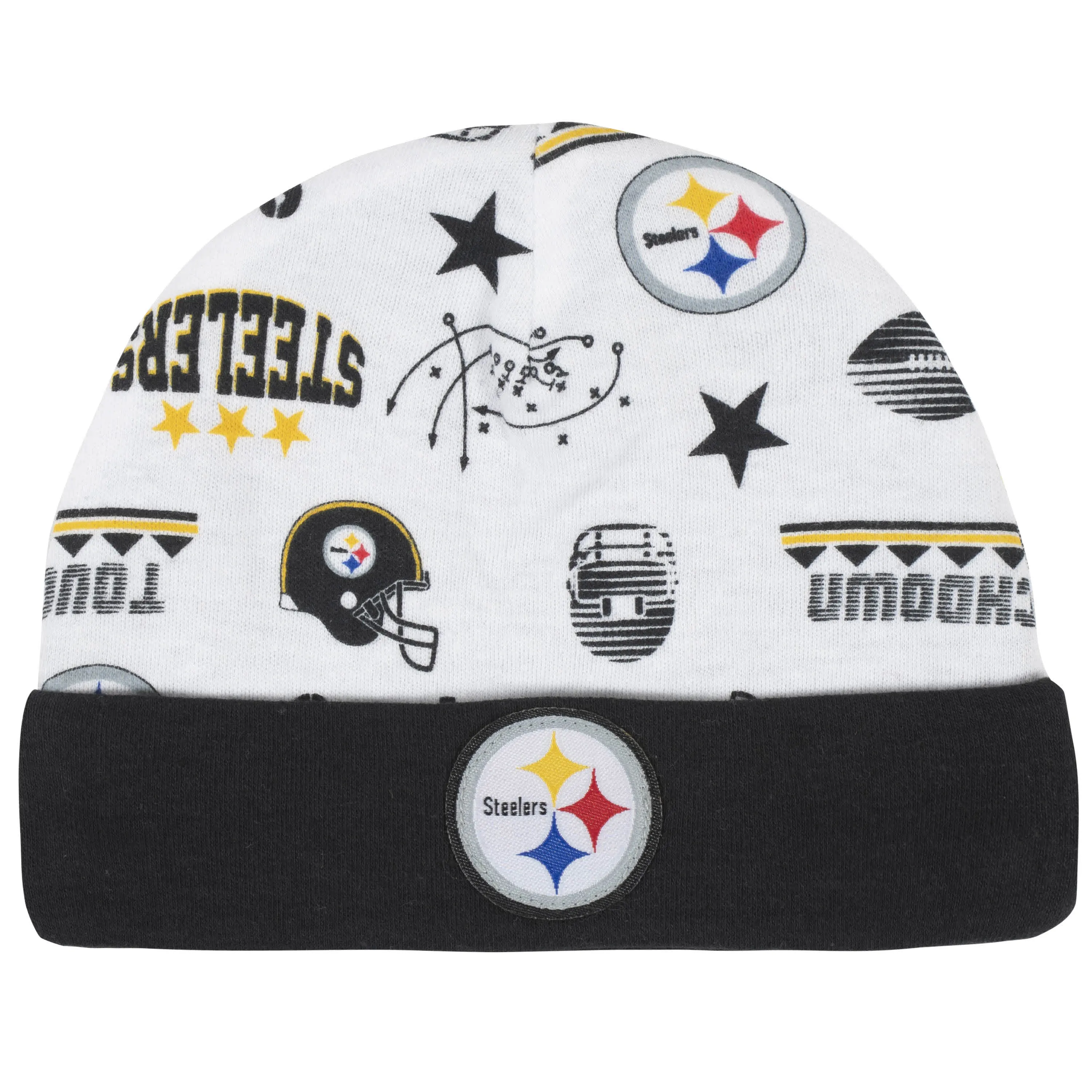 Pittsburgh Steelers 3-Piece Baby Boys Bodysuit, Bib, and Cap Set