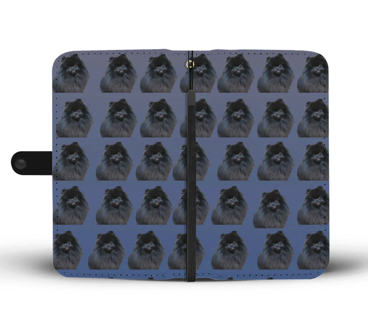 Pomeranian Phone Case Wallet - Black