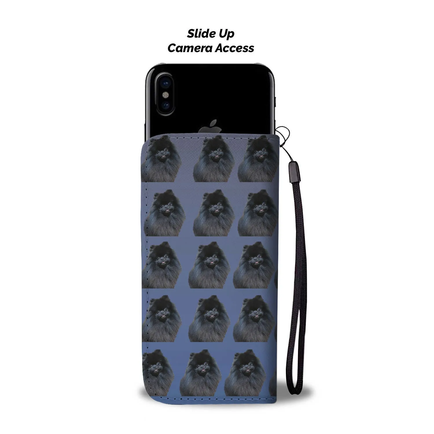 Pomeranian Phone Case Wallet - Black