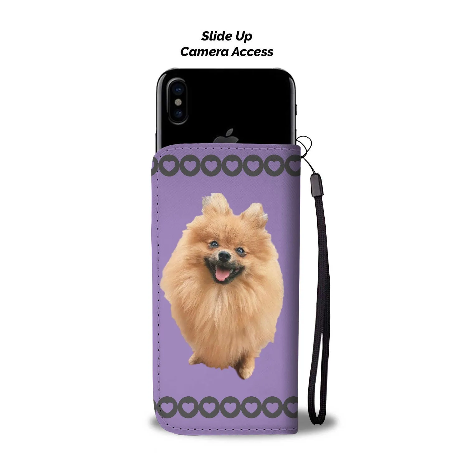 Pomeranian Phone Case Wallet - Lavender