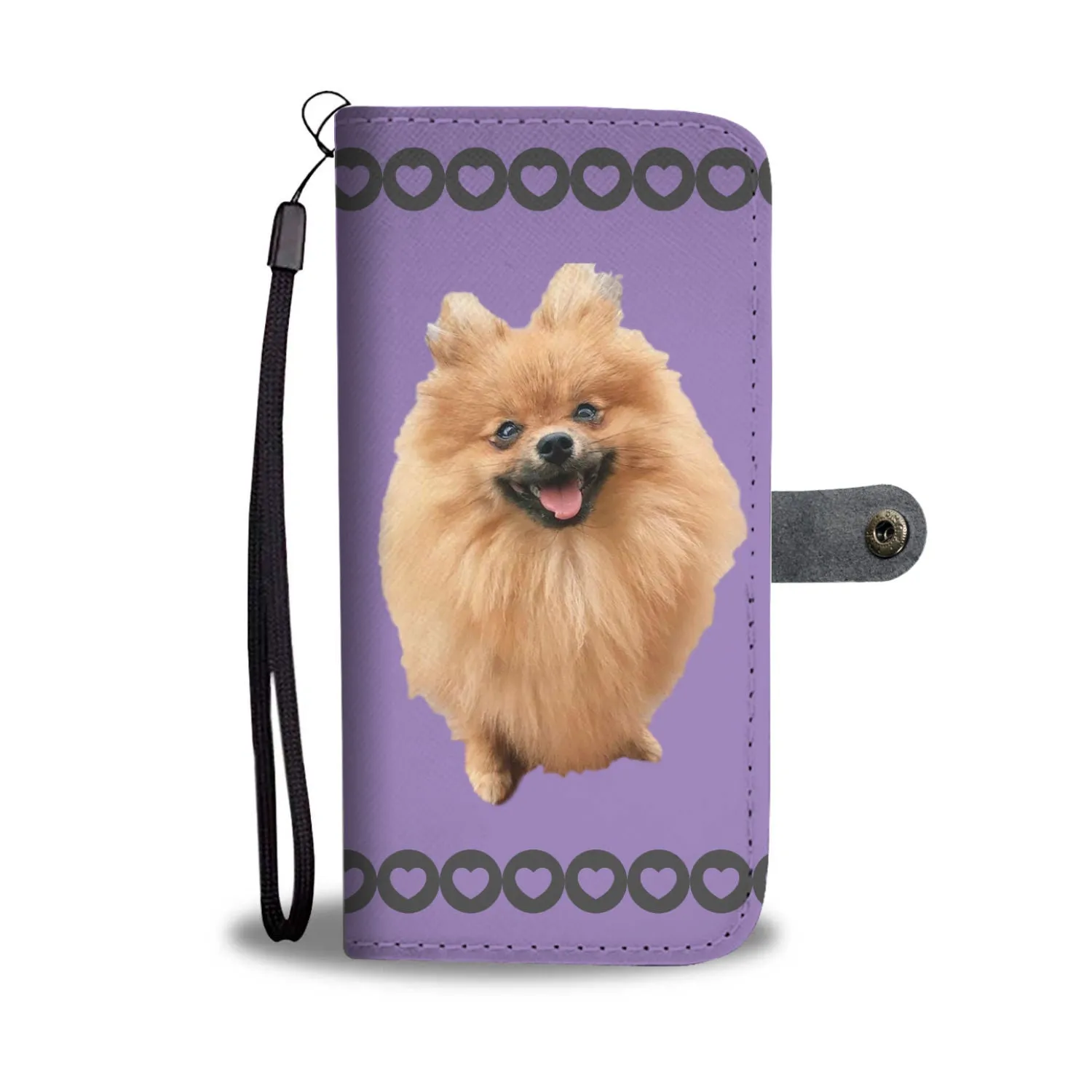 Pomeranian Phone Case Wallet - Lavender