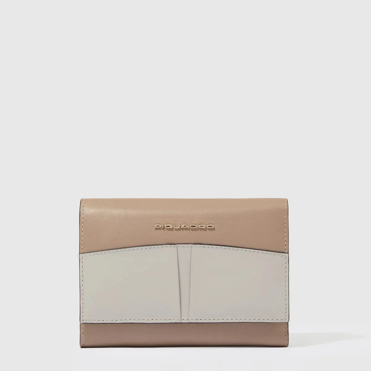 Portafoglio da Donna Piquadro in Pelle Beige