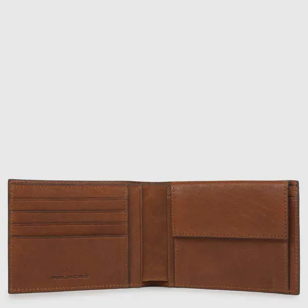 Portafoglio da Uomo Piquadro in Pelle con Portamonete Black Square Cuoio