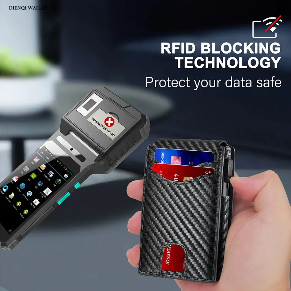 Premium Carbon Fiber RFID Protection Quick-Access Credit Card Holder Wallet