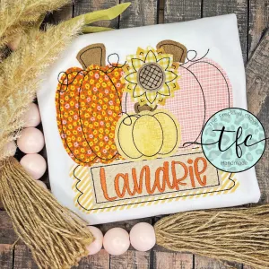 {Pretty in Pink Pumpkin Trio} applique tee