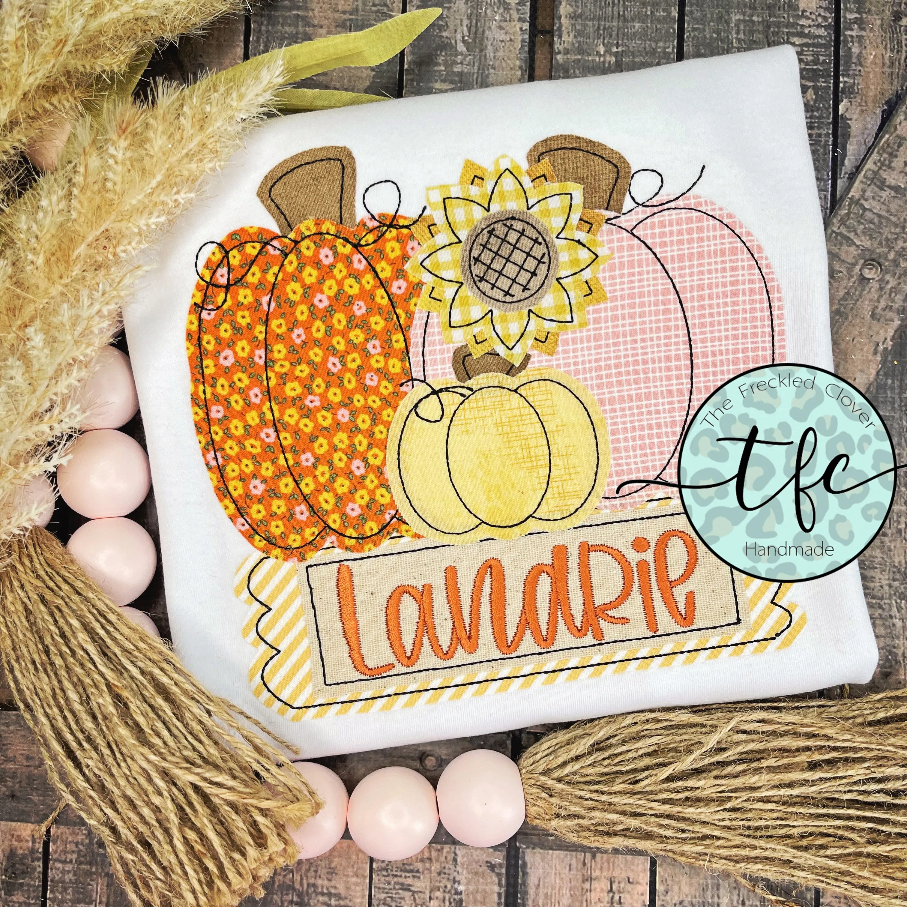 {Pretty in Pink Pumpkin Trio} applique tee