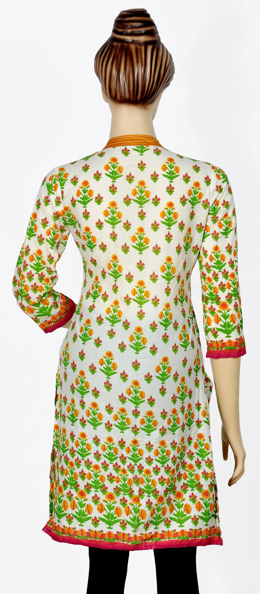 Printed Kurti with Embroidery on Neck