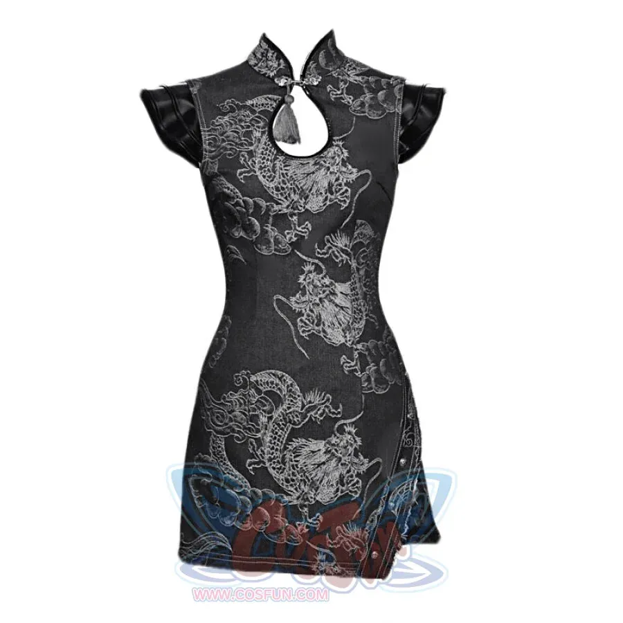 Punk Chinese Style Denim Waist Cheongsam Dress S22967