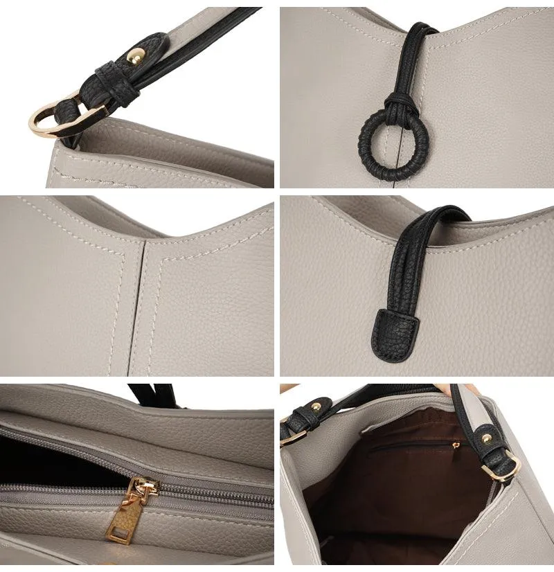 Quality Design Women's Tote Bag 2 in 1 Set Handbags-Beige