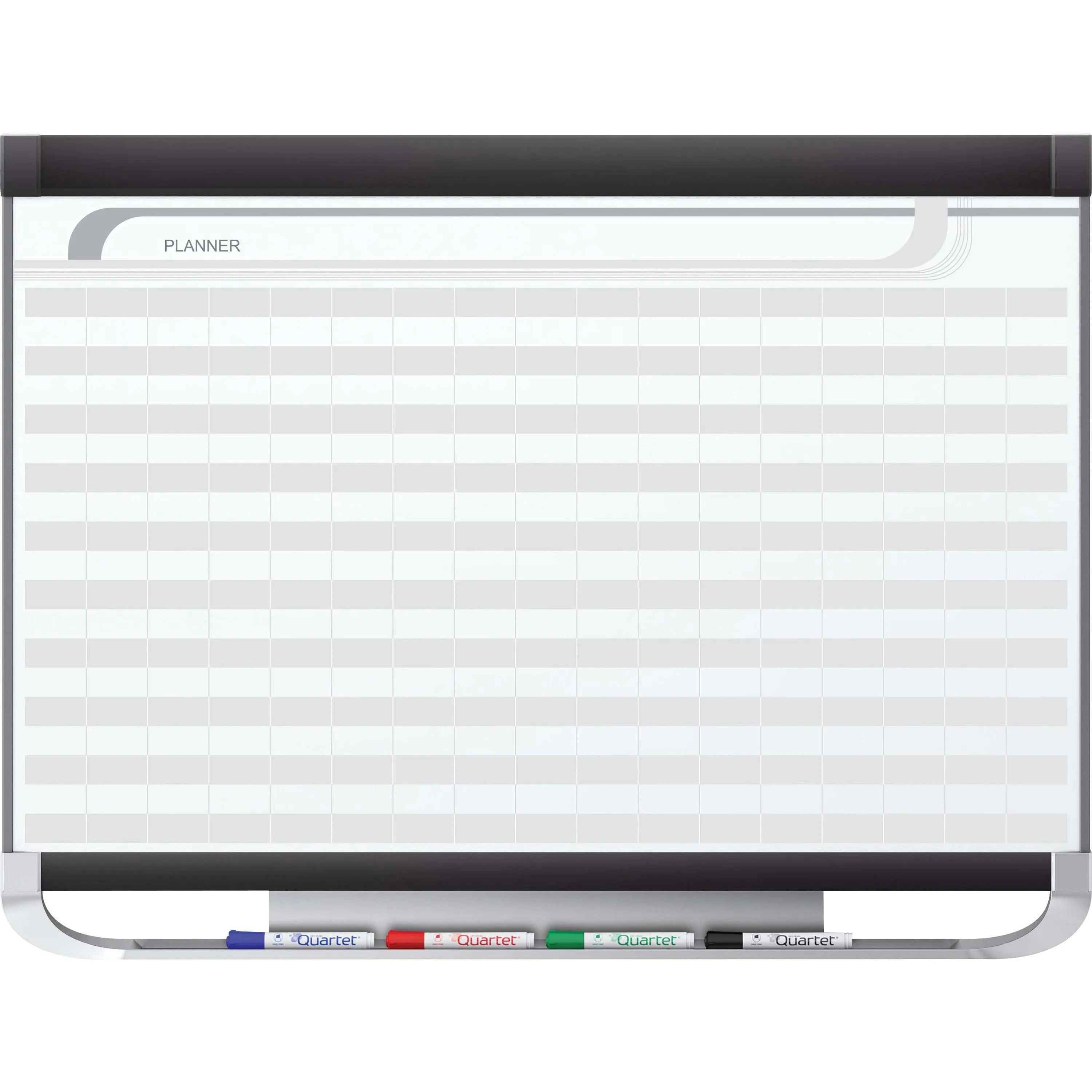 Quartet® Prestige® 2 Magnetic DuraMax® Porcelain Planning System, 6' x 4' Board with 2" x 1" Grid