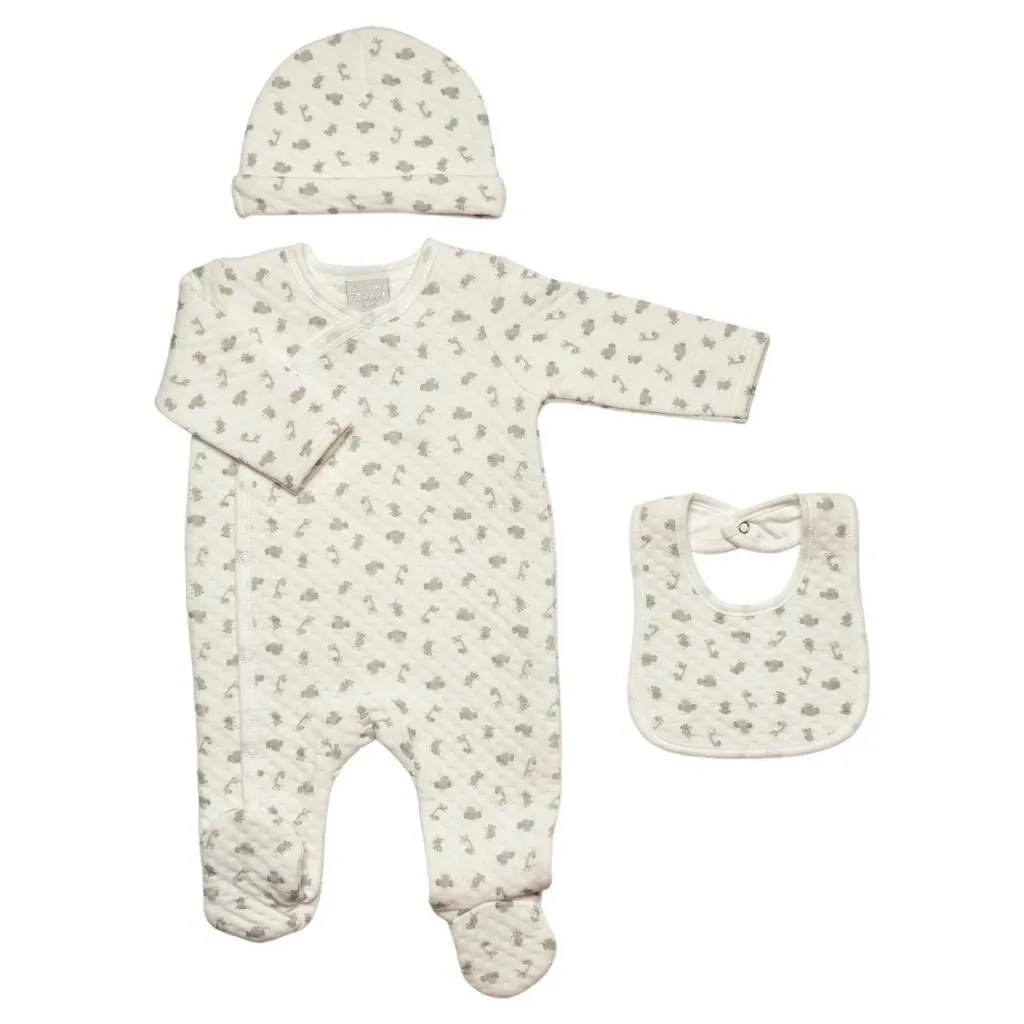 Quilted "Animal" 3 Piece Layette Set