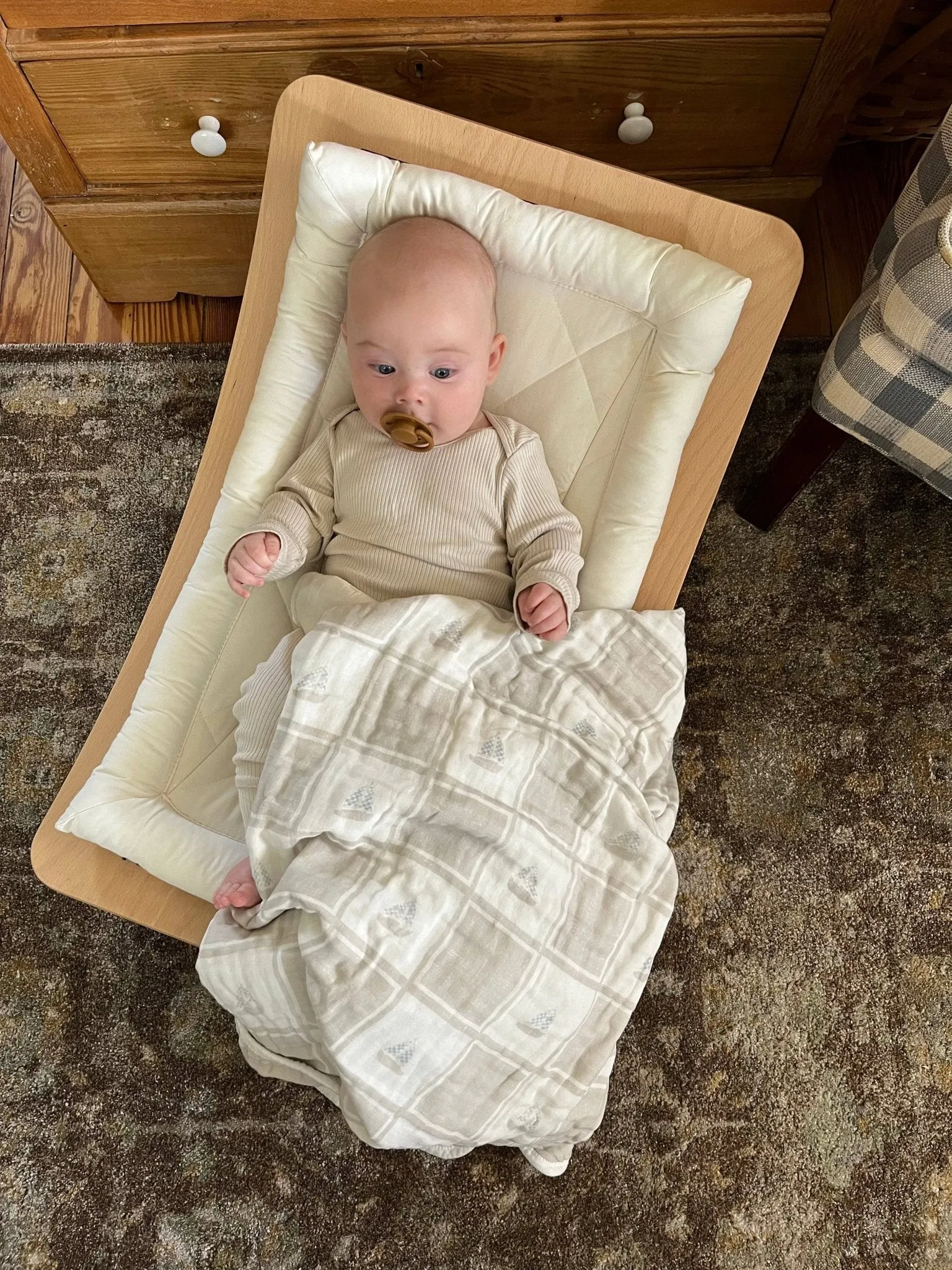 Quilted Sailboats Gauze Blanket