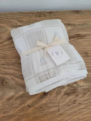 Quilted Sailboats Gauze Blanket