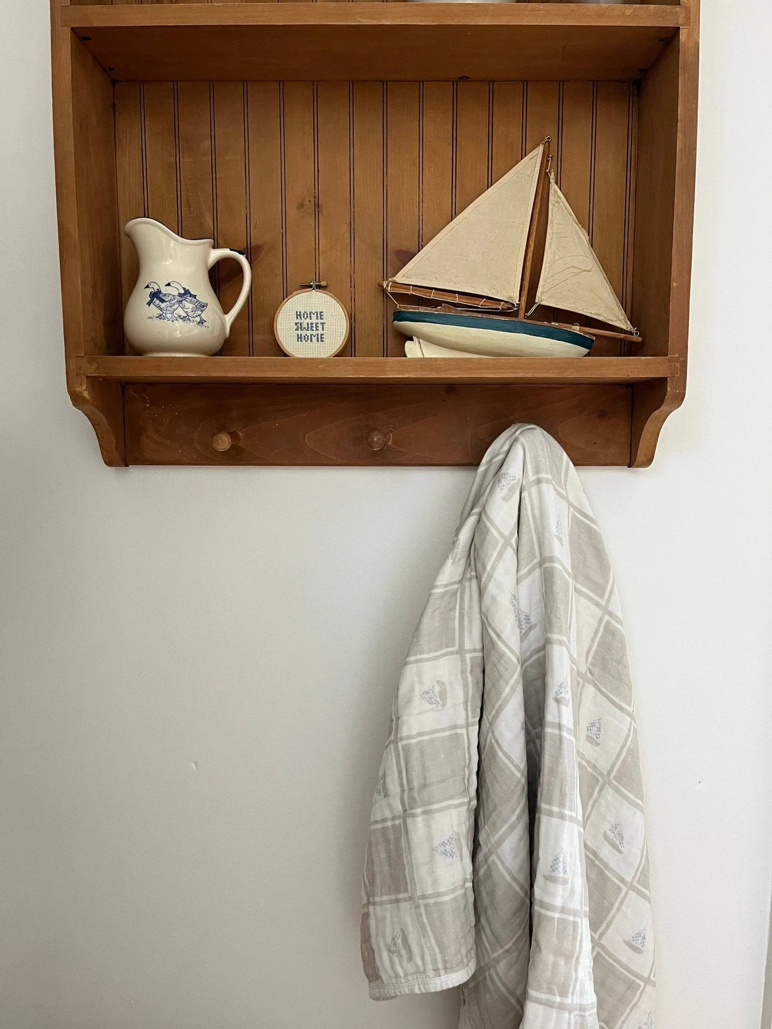 Quilted Sailboats Gauze Blanket