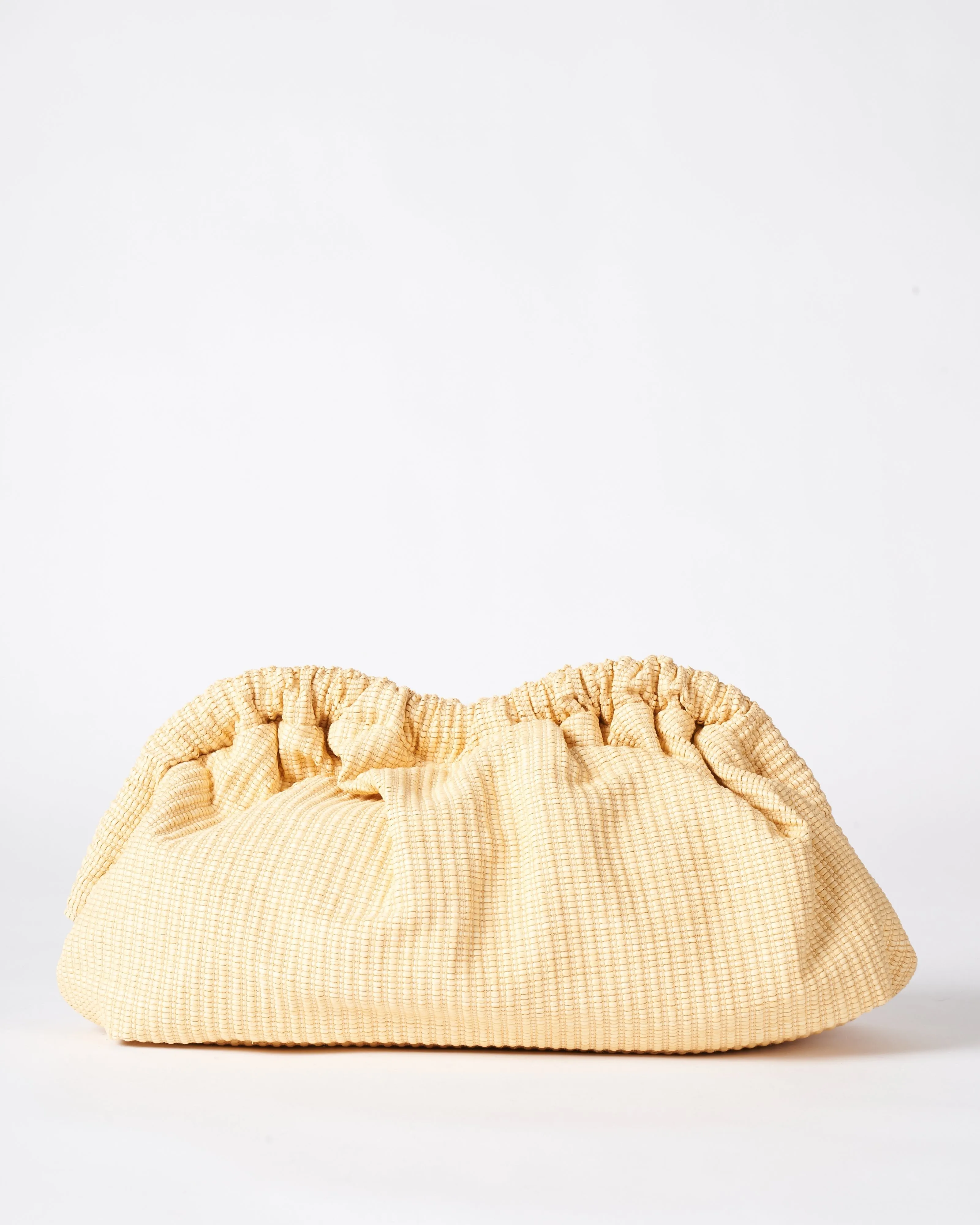 raffia cloud clutch - natural
