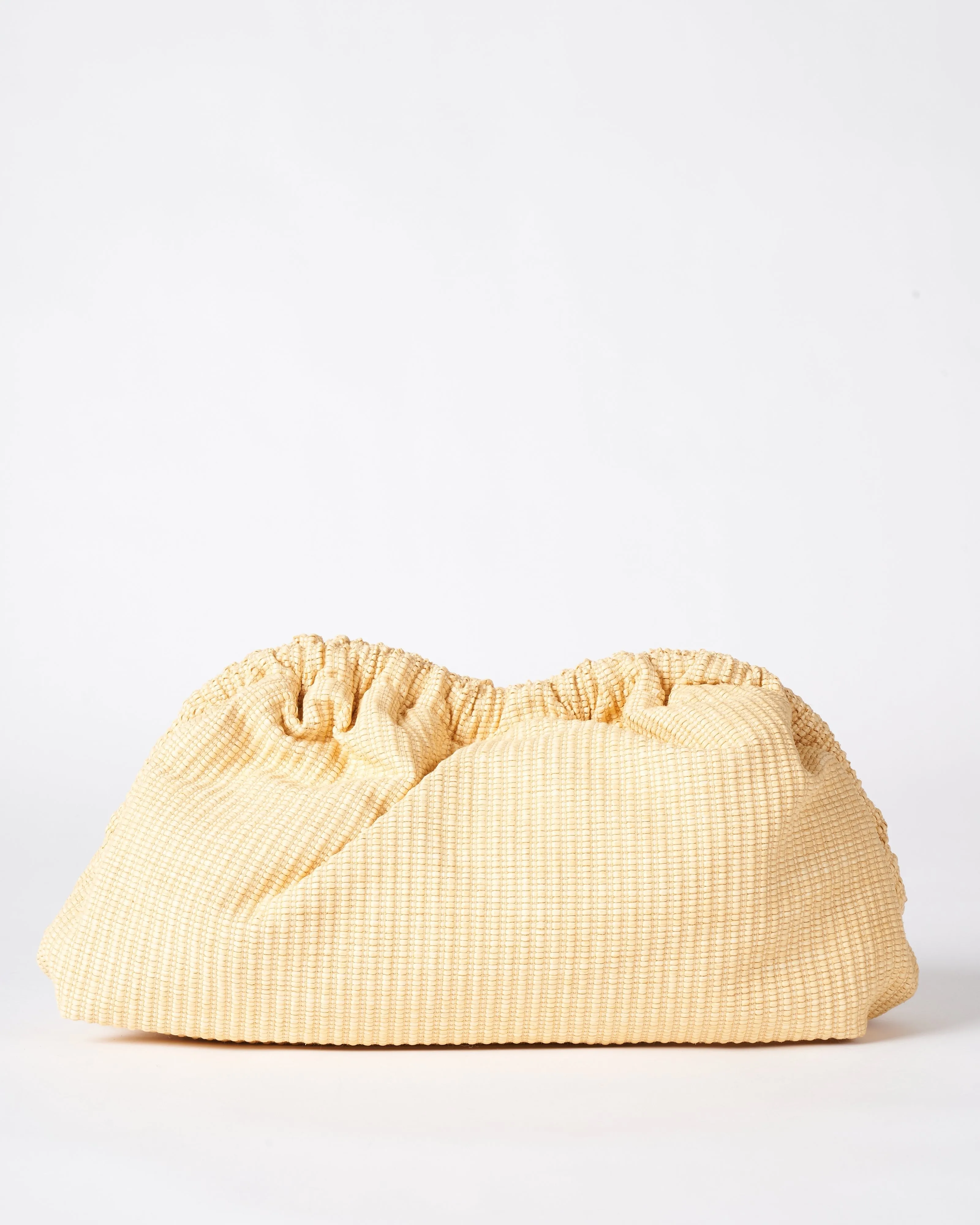 raffia cloud clutch - natural