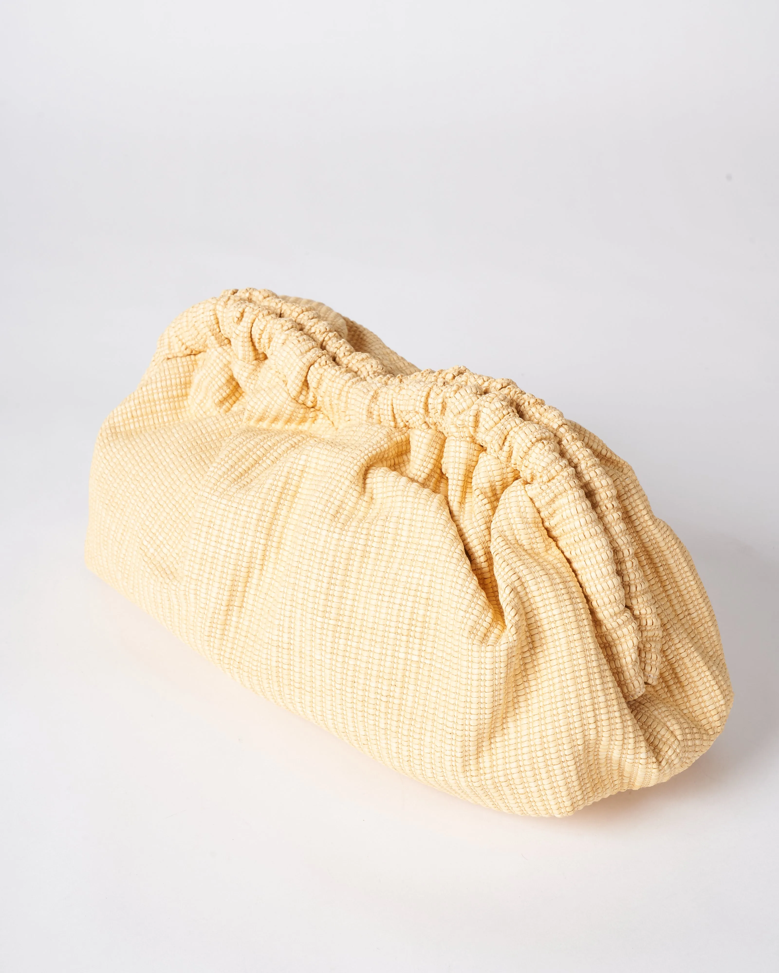 raffia cloud clutch - natural