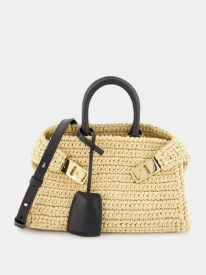 Raffia-Effect Hug Mini Bag