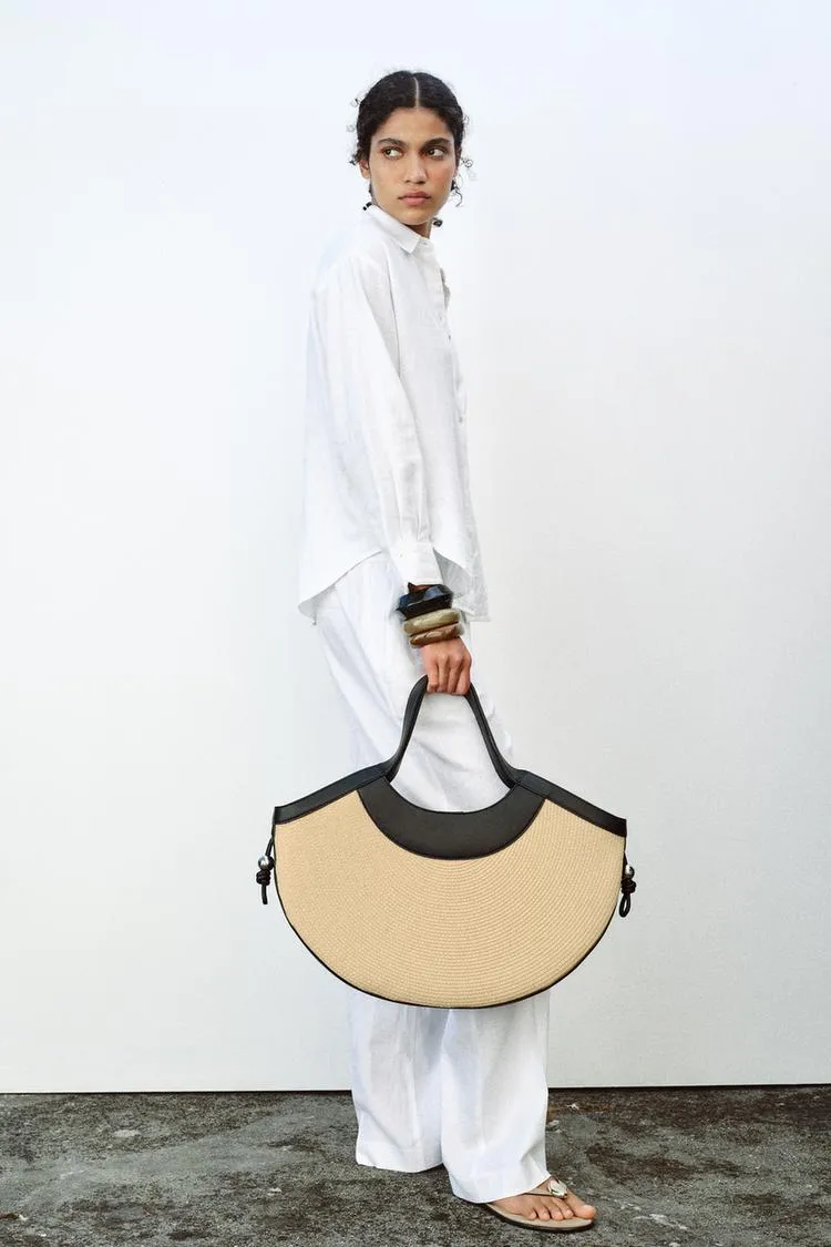 Raffia Effect Tote Bag