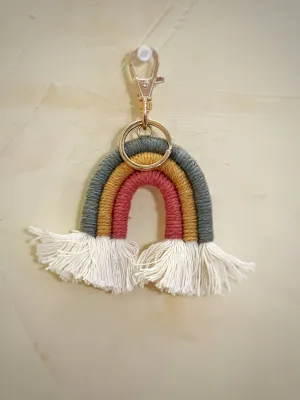 Rainbow Keychain - Blue, Yellow, Salmon