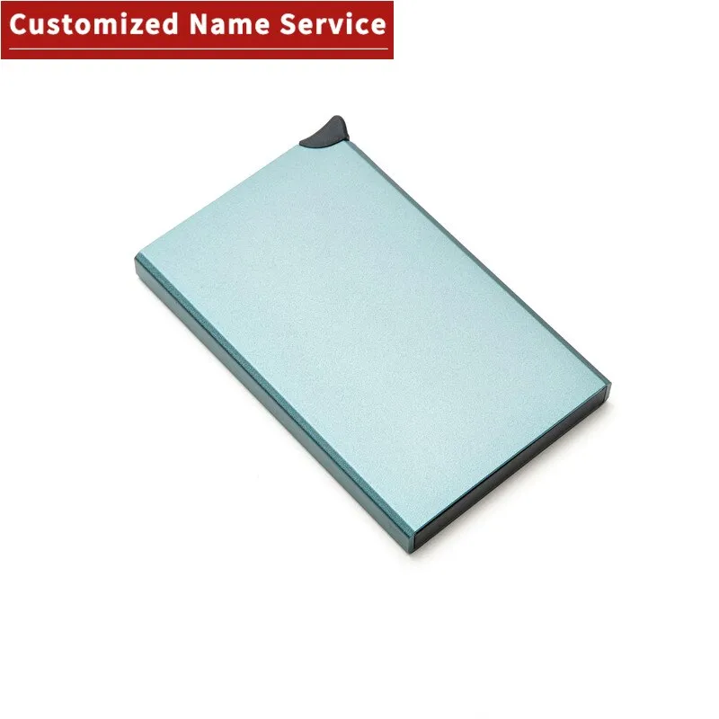 Realaiot Custom Name Business Wallet Card Holder RFID Aluminum Box Case Card Holder Automatic Pop-up Anti-theft Bank Cards Holder