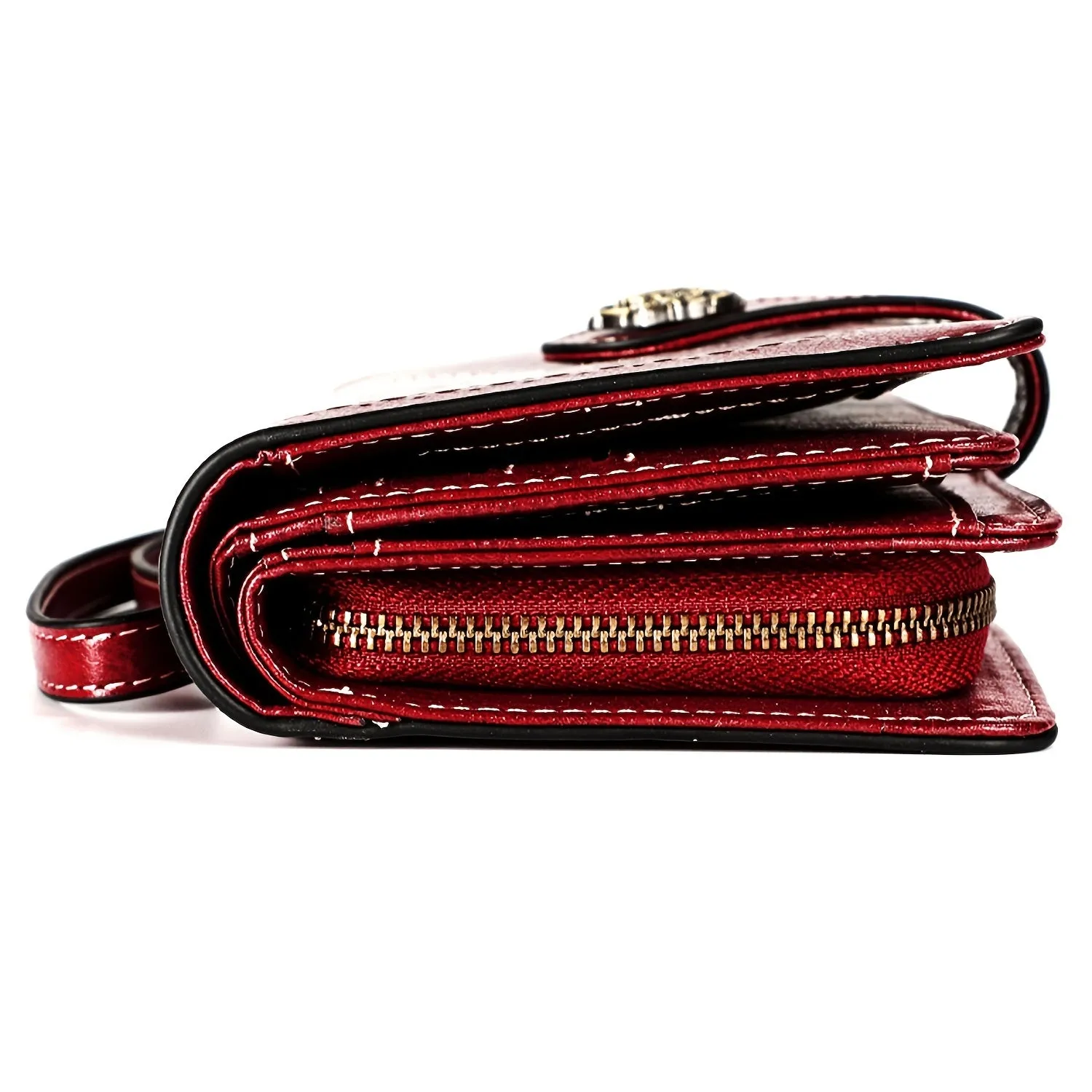 realaiot Vintage Style Long Wallet, Women's RFID Blocking Fold Wallet With Multiple Card Slots & Zipper Pocket