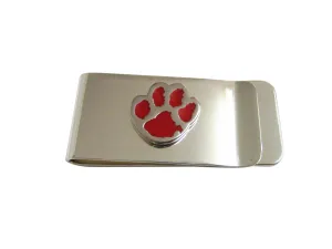 Red Animal Paw Money Clip