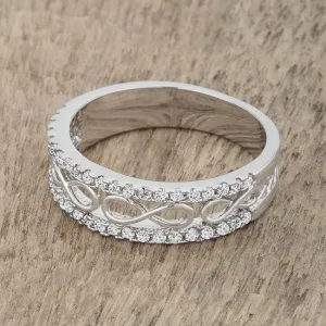 Rema CZ Silver Contemporary Infinity Band Ring | .4ct