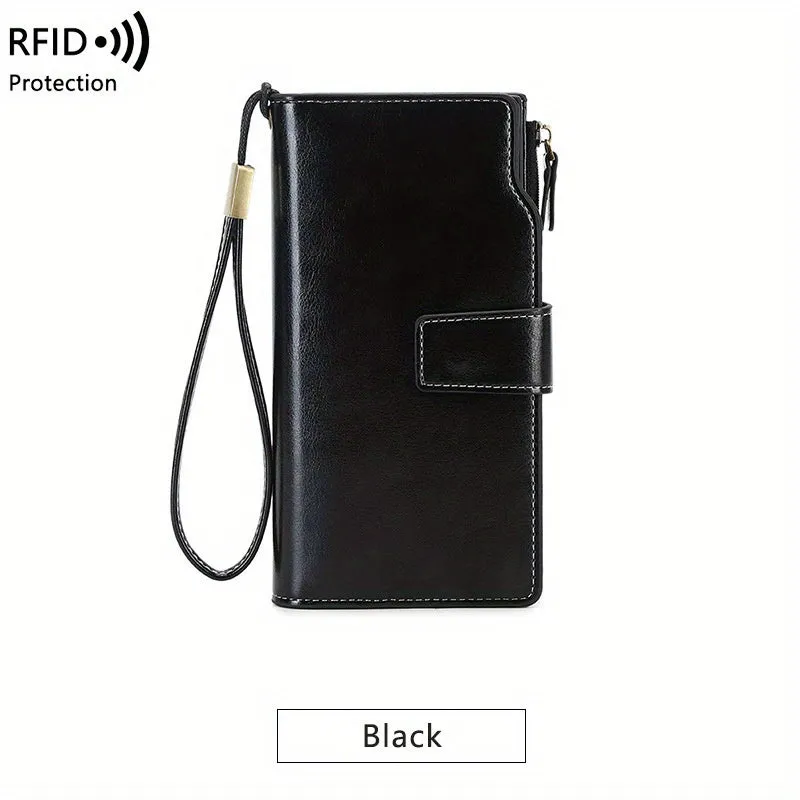RFID-Secure Travel Wallet | Multi-Pocket Vintage Clutch