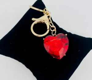 Rhinestone Heart Keyring