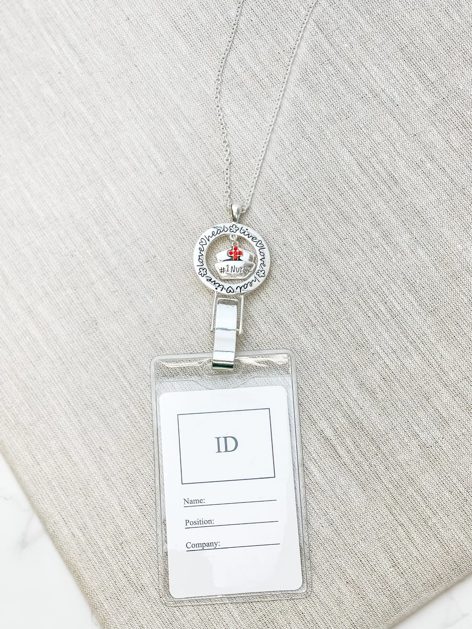 Rhinestone ID Lanyard - Nurse