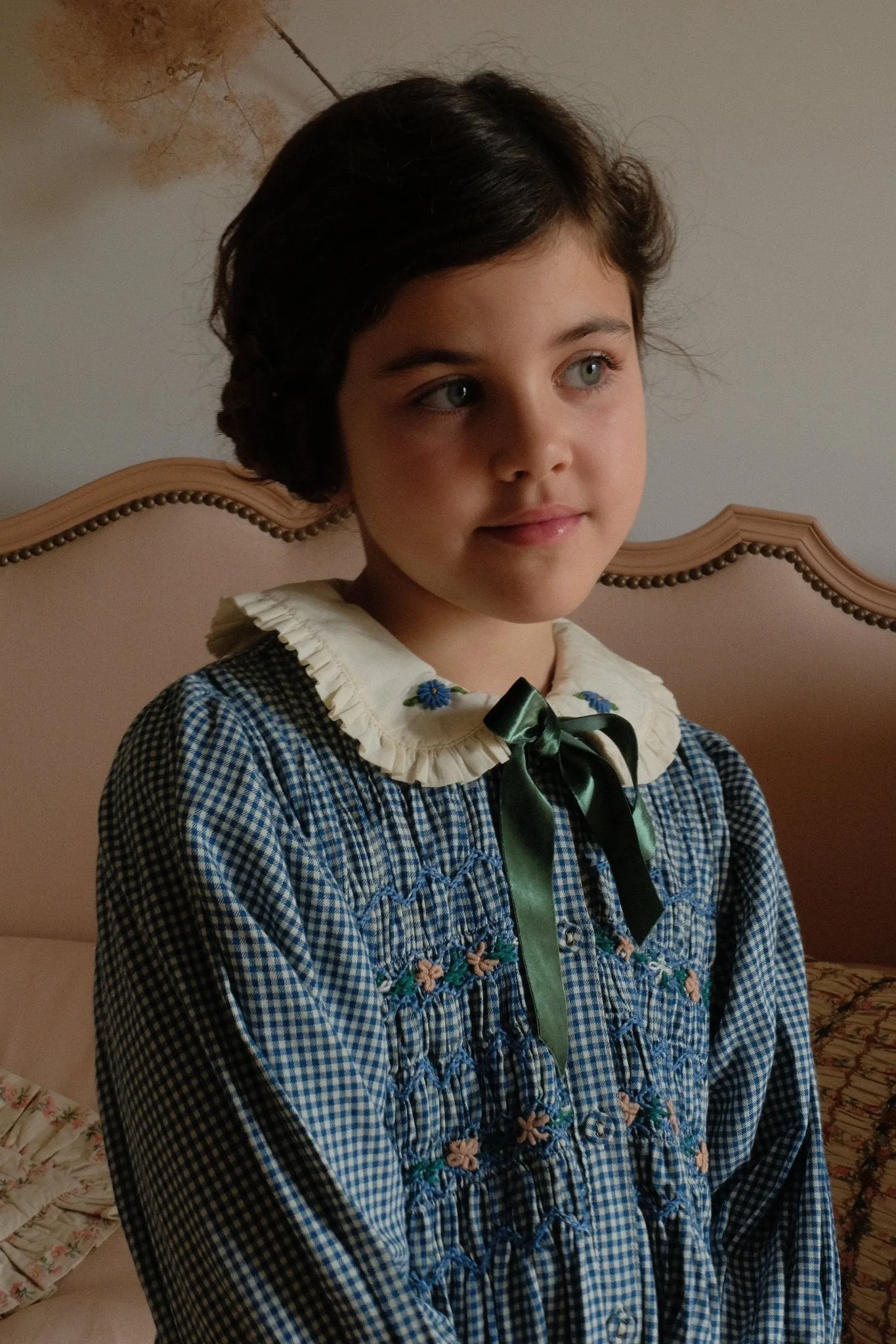 Romantic Long Tunique in Vichy Blue by Bonjour