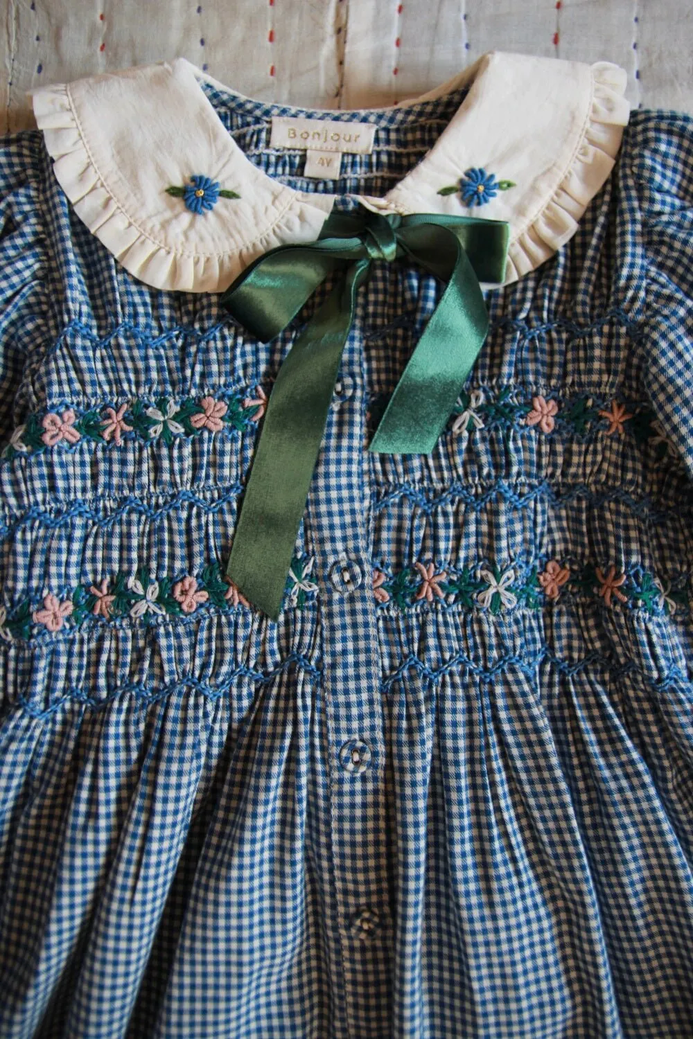 Romantic Long Tunique in Vichy Blue by Bonjour