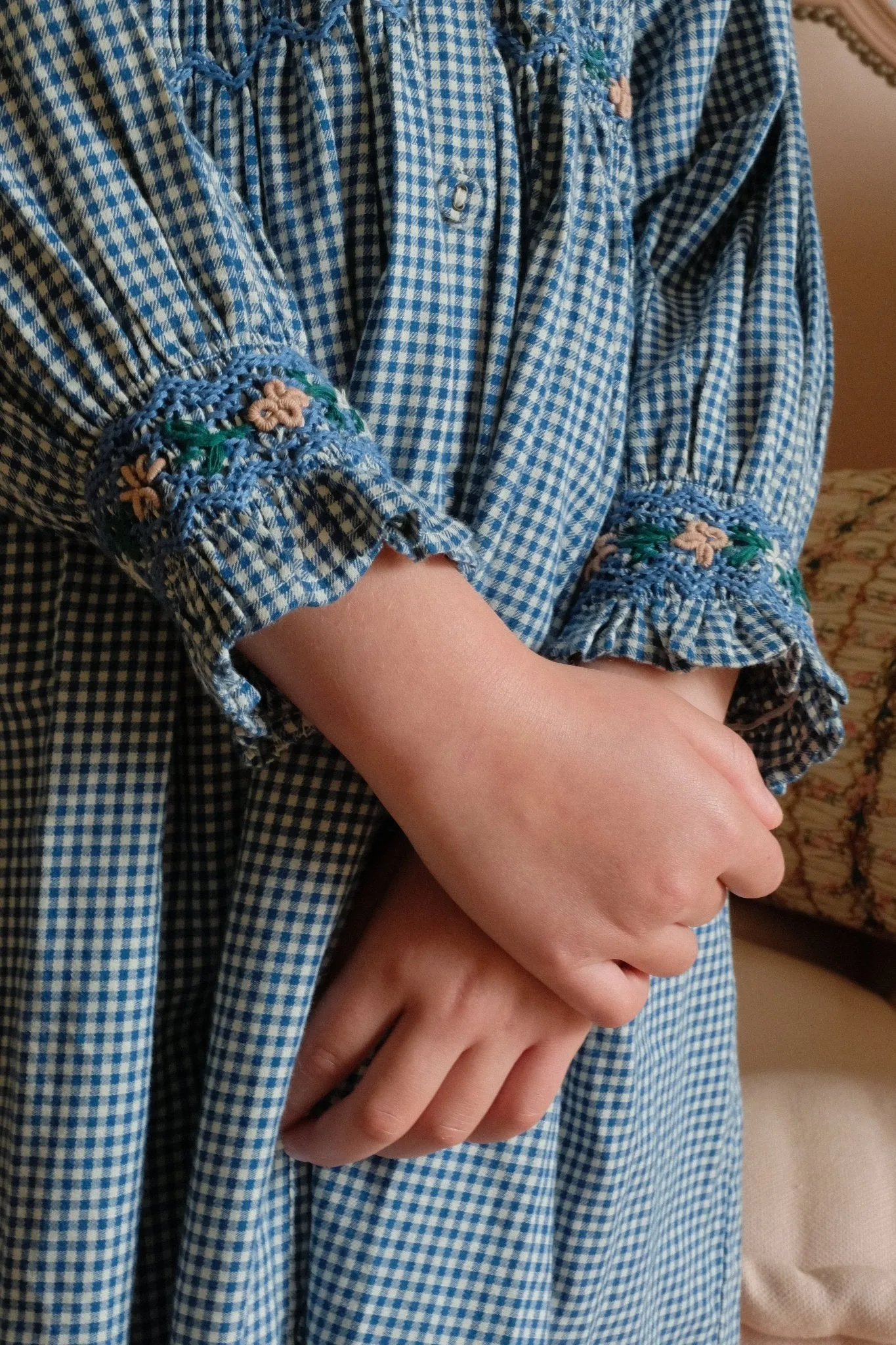 Romantic Long Tunique in Vichy Blue by Bonjour