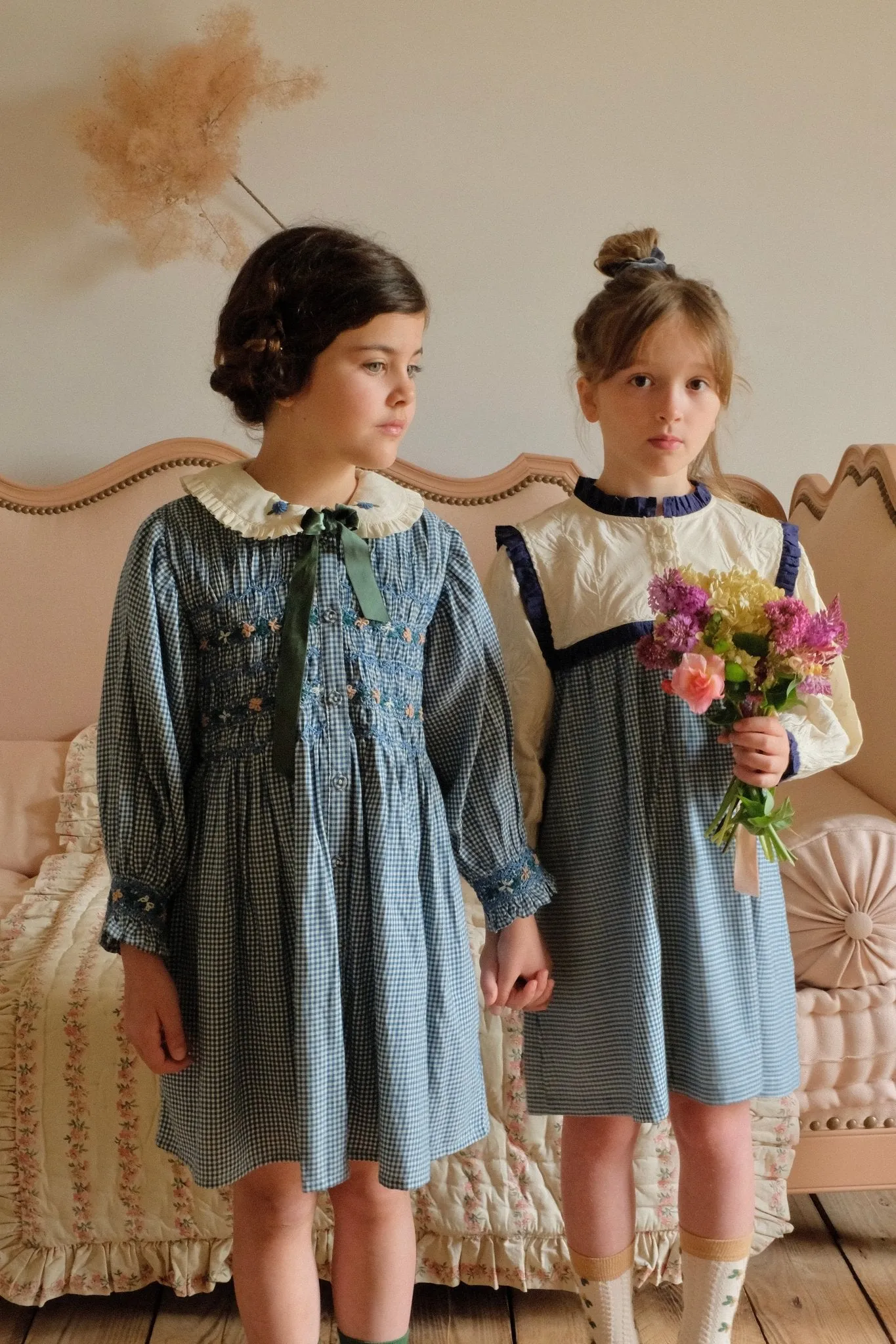 Romantic Long Tunique in Vichy Blue by Bonjour