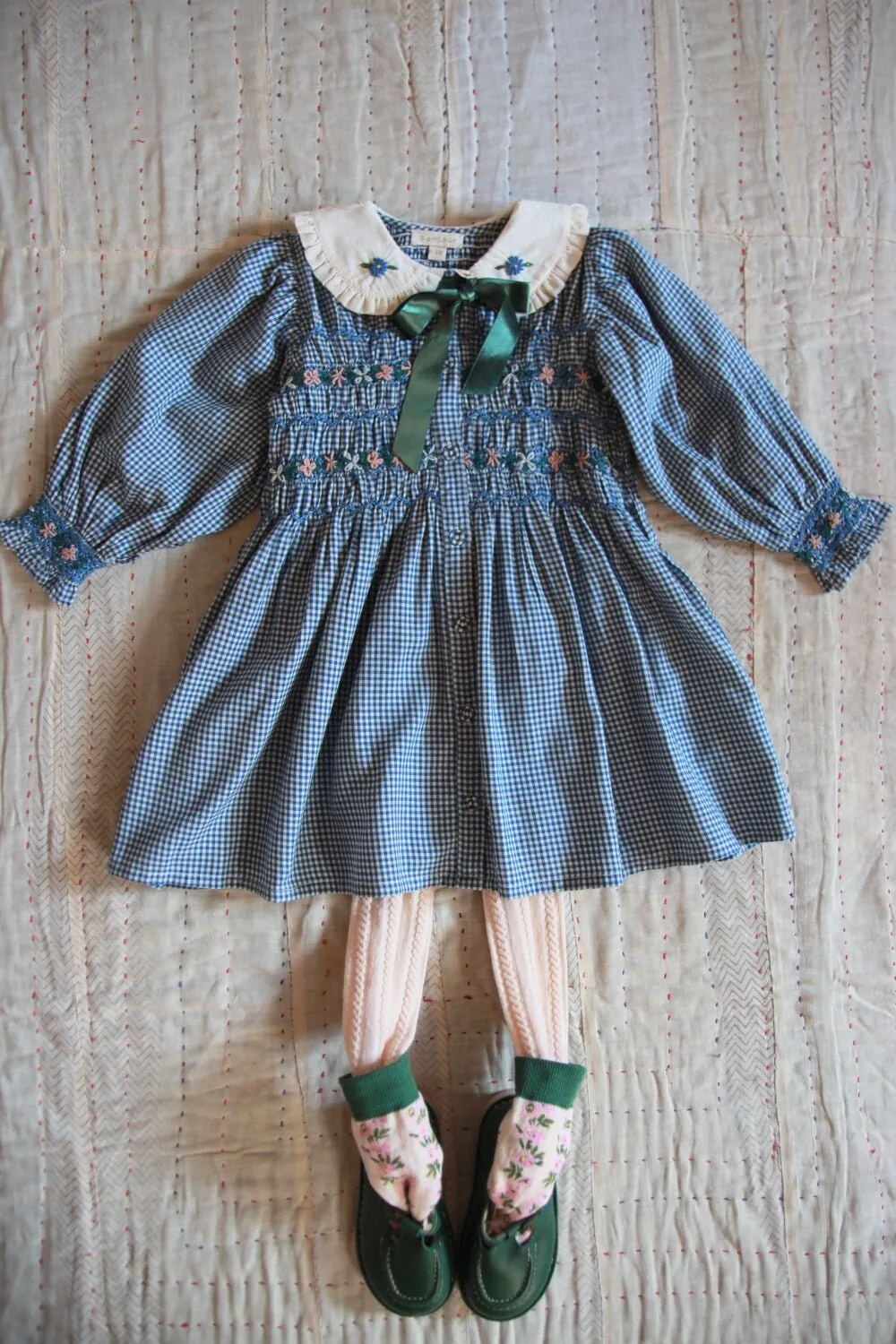 Romantic Long Tunique in Vichy Blue by Bonjour