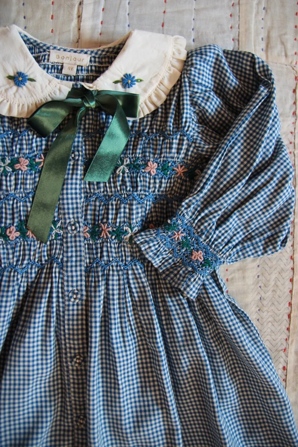 Romantic Long Tunique in Vichy Blue by Bonjour