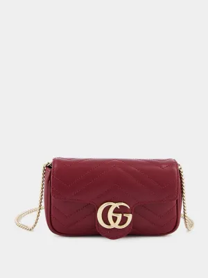 Rosso Ancora GG Marmont Super Mini Bag
