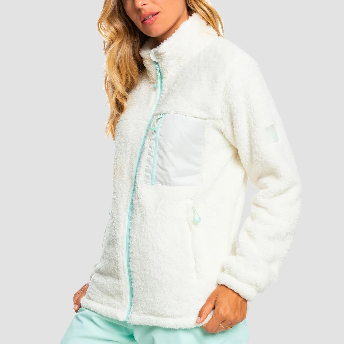Roxy Alabama Zip Up Fleece Egret - Womens