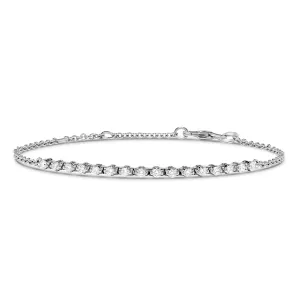 Sabel Collection 18K White Gold Small Partway Diamond Bracelet