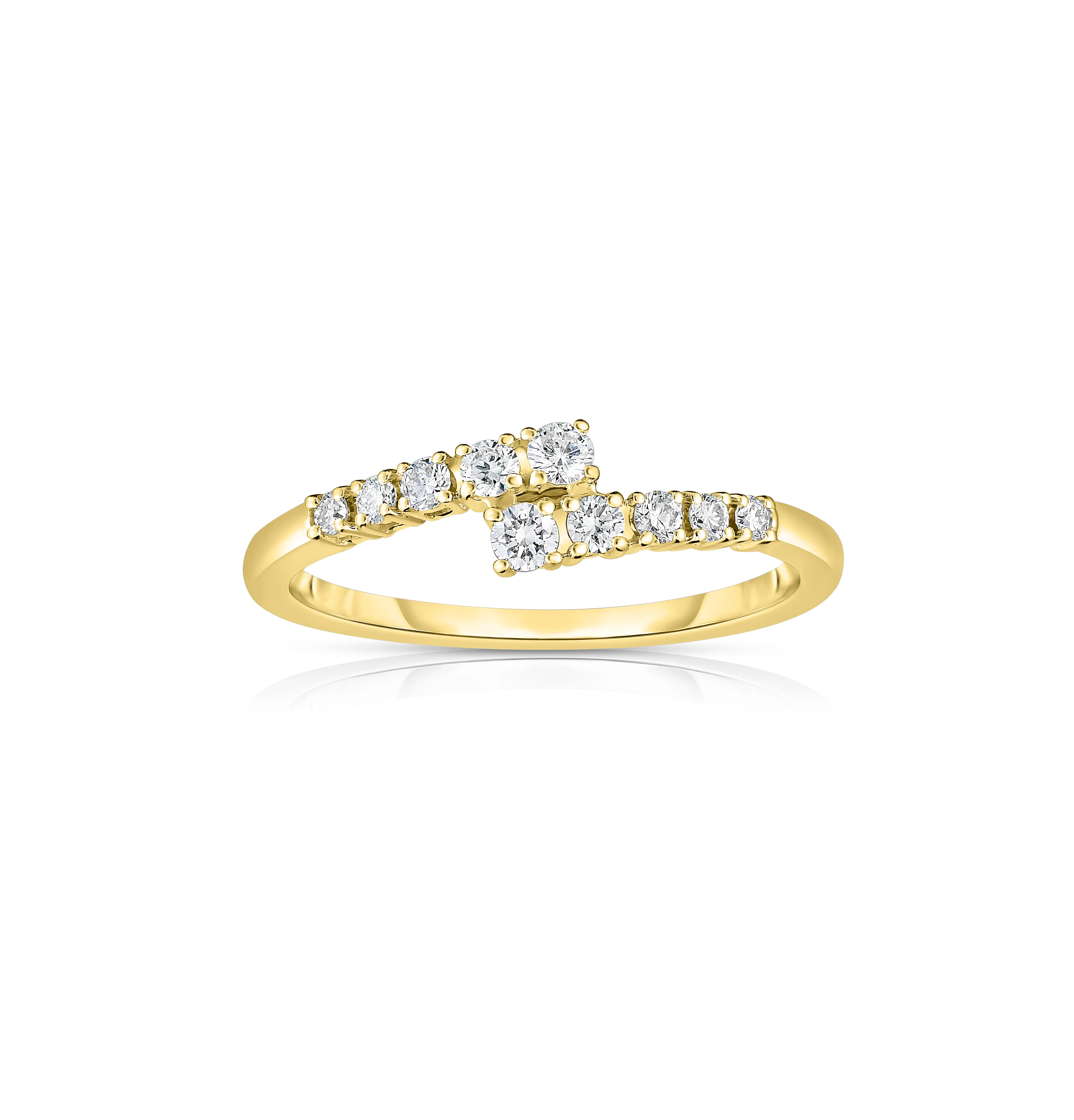 Sabel Collection Yellow Gold Diamond Bypass Ring